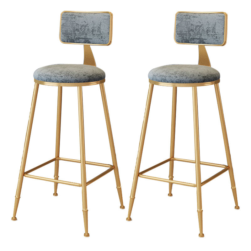 Scandinavian Round Barstools for Home Armless Stools with Metal Base Light Gray 2 Piece Set Bar Stool(30"H) Clearhalo 'Bar Furniture' 'Bar Stools' 'bar_stools' 'furn' 'furn_bar_stools' 'Furniture' 'furniture_bar_stools' 'Kitchen & Dining Furniture' 4807474