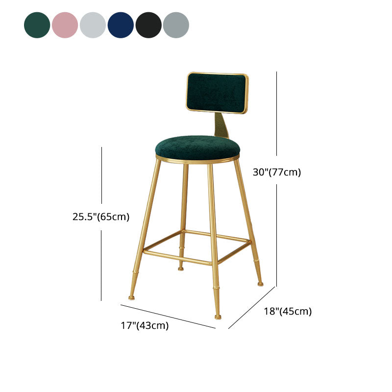 Scandinavian Round Barstools for Home Armless Stools with Metal Base Clearhalo 'Bar Furniture' 'Bar Stools' 'bar_stools' 'furn' 'furn_bar_stools' 'Furniture' 'furniture_bar_stools' 'Kitchen & Dining Furniture' 4807476