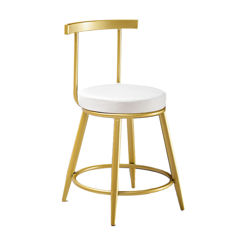 Nordic Style Upholstered Fabric Stools Armless Round Barstools for Home White 1 Piece Short Stool(18"H) Clearhalo 'Bar Furniture' 'Bar Stools' 'bar_stools' 'furn' 'furn_bar_stools' 'Furniture' 'furniture_bar_stools' 'Kitchen & Dining Furniture' 4807480