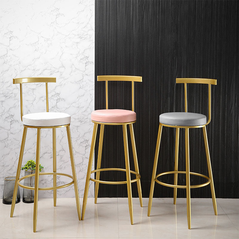 Nordic Style Upholstered Fabric Stools Armless Round Barstools for Home Clearhalo 'Bar Furniture' 'Bar Stools' 'bar_stools' 'furn' 'furn_bar_stools' 'Furniture' 'furniture_bar_stools' 'Kitchen & Dining Furniture' 4807481