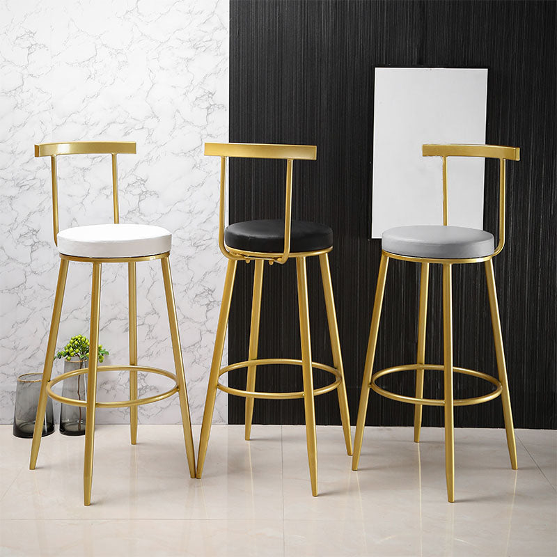 Nordic Style Upholstered Fabric Stools Armless Round Barstools for Home Clearhalo 'Bar Furniture' 'Bar Stools' 'bar_stools' 'furn' 'furn_bar_stools' 'Furniture' 'furniture_bar_stools' 'Kitchen & Dining Furniture' 4807483