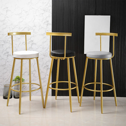 Nordic Style Upholstered Fabric Stools Armless Round Barstools for Home Clearhalo 'Bar Furniture' 'Bar Stools' 'bar_stools' 'furn' 'furn_bar_stools' 'Furniture' 'furniture_bar_stools' 'Kitchen & Dining Furniture' 4807483