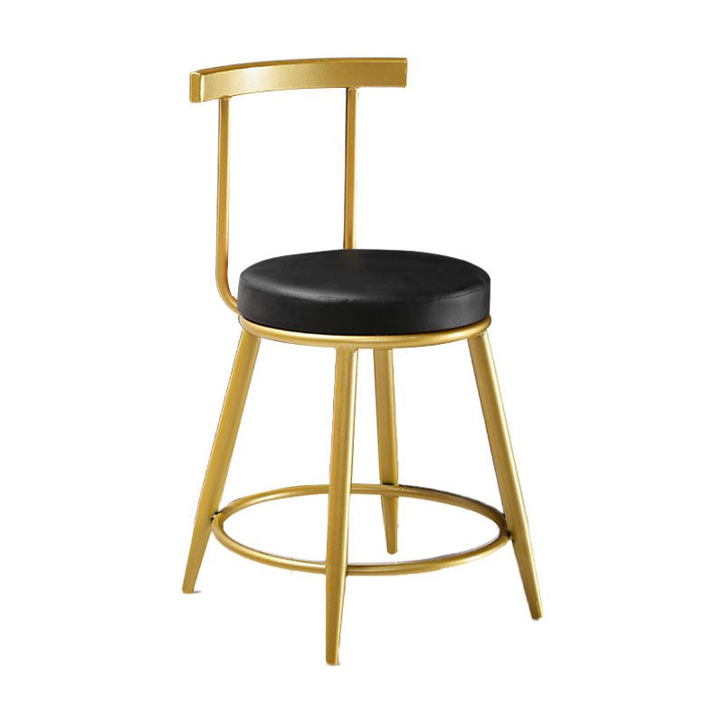 Nordic Style Upholstered Fabric Stools Armless Round Barstools for Home Black 1 Piece Short Stool(18"H) Clearhalo 'Bar Furniture' 'Bar Stools' 'bar_stools' 'furn' 'furn_bar_stools' 'Furniture' 'furniture_bar_stools' 'Kitchen & Dining Furniture' 4807485