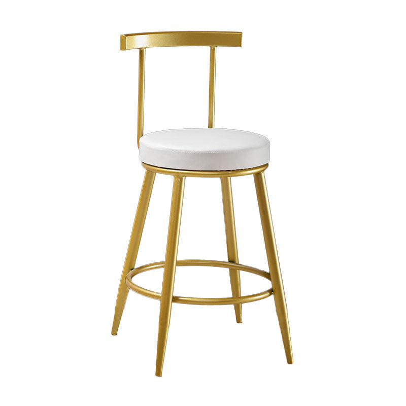 Nordic Style Upholstered Fabric Stools Armless Round Barstools for Home White 1 Piece Counter Stool(26"H) Clearhalo 'Bar Furniture' 'Bar Stools' 'bar_stools' 'furn' 'furn_bar_stools' 'Furniture' 'furniture_bar_stools' 'Kitchen & Dining Furniture' 4807489