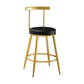 Nordic Style Upholstered Fabric Stools Armless Round Barstools for Home Black 1 Piece Counter Stool(26"H) Clearhalo 'Bar Furniture' 'Bar Stools' 'bar_stools' 'furn' 'furn_bar_stools' 'Furniture' 'furniture_bar_stools' 'Kitchen & Dining Furniture' 4807492