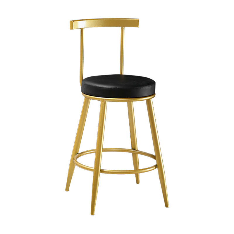 Nordic Style Upholstered Fabric Stools Armless Round Barstools for Home Black 1 Piece Counter Stool(26"H) Clearhalo 'Bar Furniture' 'Bar Stools' 'bar_stools' 'furn' 'furn_bar_stools' 'Furniture' 'furniture_bar_stools' 'Kitchen & Dining Furniture' 4807492