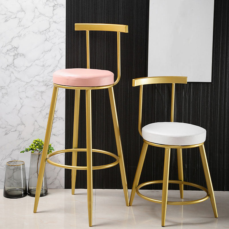 Nordic Style Upholstered Fabric Stools Armless Round Barstools for Home Clearhalo 'Bar Furniture' 'Bar Stools' 'bar_stools' 'furn' 'furn_bar_stools' 'Furniture' 'furniture_bar_stools' 'Kitchen & Dining Furniture' 4807495