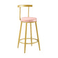 Nordic Style Upholstered Fabric Stools Armless Round Barstools for Home Pink 1 Piece Bar Stool(30"H) Clearhalo 'Bar Furniture' 'Bar Stools' 'bar_stools' 'furn' 'furn_bar_stools' 'Furniture' 'furniture_bar_stools' 'Kitchen & Dining Furniture' 4807498