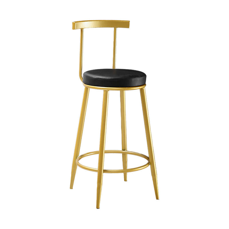 Nordic Style Upholstered Fabric Stools Armless Round Barstools for Home Black 1 Piece Bar Stool(30"H) Clearhalo 'Bar Furniture' 'Bar Stools' 'bar_stools' 'furn' 'furn_bar_stools' 'Furniture' 'furniture_bar_stools' 'Kitchen & Dining Furniture' 4807499
