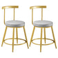 Nordic Style Upholstered Fabric Stools Armless Round Barstools for Home Grey 2 Piece Set Short Stool(18"H) Clearhalo 'Bar Furniture' 'Bar Stools' 'bar_stools' 'furn' 'furn_bar_stools' 'Furniture' 'furniture_bar_stools' 'Kitchen & Dining Furniture' 4807500