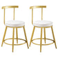 Nordic Style Upholstered Fabric Stools Armless Round Barstools for Home White 2 Piece Set Short Stool(18"H) Clearhalo 'Bar Furniture' 'Bar Stools' 'bar_stools' 'furn' 'furn_bar_stools' 'Furniture' 'furniture_bar_stools' 'Kitchen & Dining Furniture' 4807501