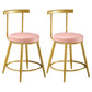 Nordic Style Upholstered Fabric Stools Armless Round Barstools for Home Pink 2 Piece Set Short Stool(18"H) Clearhalo 'Bar Furniture' 'Bar Stools' 'bar_stools' 'furn' 'furn_bar_stools' 'Furniture' 'furniture_bar_stools' 'Kitchen & Dining Furniture' 4807502