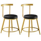 Nordic Style Upholstered Fabric Stools Armless Round Barstools for Home Black 2 Piece Set Short Stool(18"H) Clearhalo 'Bar Furniture' 'Bar Stools' 'bar_stools' 'furn' 'furn_bar_stools' 'Furniture' 'furniture_bar_stools' 'Kitchen & Dining Furniture' 4807503