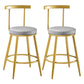 Nordic Style Upholstered Fabric Stools Armless Round Barstools for Home Grey 2 Piece Set Counter Stool(26"H) Clearhalo 'Bar Furniture' 'Bar Stools' 'bar_stools' 'furn' 'furn_bar_stools' 'Furniture' 'furniture_bar_stools' 'Kitchen & Dining Furniture' 4807504