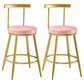 Nordic Style Upholstered Fabric Stools Armless Round Barstools for Home Pink 2 Piece Set Counter Stool(26"H) Clearhalo 'Bar Furniture' 'Bar Stools' 'bar_stools' 'furn' 'furn_bar_stools' 'Furniture' 'furniture_bar_stools' 'Kitchen & Dining Furniture' 4807506
