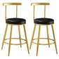 Nordic Style Upholstered Fabric Stools Armless Round Barstools for Home Black 2 Piece Set Counter Stool(26"H) Clearhalo 'Bar Furniture' 'Bar Stools' 'bar_stools' 'furn' 'furn_bar_stools' 'Furniture' 'furniture_bar_stools' 'Kitchen & Dining Furniture' 4807507