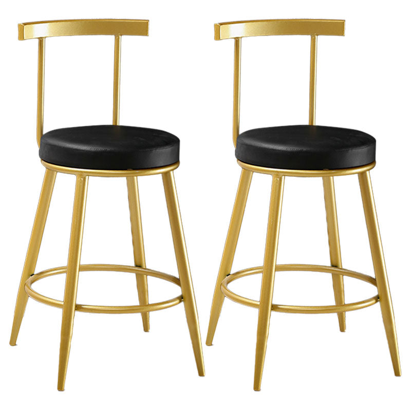 Nordic Style Upholstered Fabric Stools Armless Round Barstools for Home Black 2 Piece Set Counter Stool(26"H) Clearhalo 'Bar Furniture' 'Bar Stools' 'bar_stools' 'furn' 'furn_bar_stools' 'Furniture' 'furniture_bar_stools' 'Kitchen & Dining Furniture' 4807507