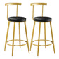 Nordic Style Upholstered Fabric Stools Armless Round Barstools for Home Black 2 Piece Set Bar Stool(30"H) Clearhalo 'Bar Furniture' 'Bar Stools' 'bar_stools' 'furn' 'furn_bar_stools' 'Furniture' 'furniture_bar_stools' 'Kitchen & Dining Furniture' 4807511