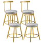Nordic Style Upholstered Fabric Stools Armless Round Barstools for Home Grey 4 Piece Set Short Stool(18"H) Clearhalo 'Bar Furniture' 'Bar Stools' 'bar_stools' 'furn' 'furn_bar_stools' 'Furniture' 'furniture_bar_stools' 'Kitchen & Dining Furniture' 4807512