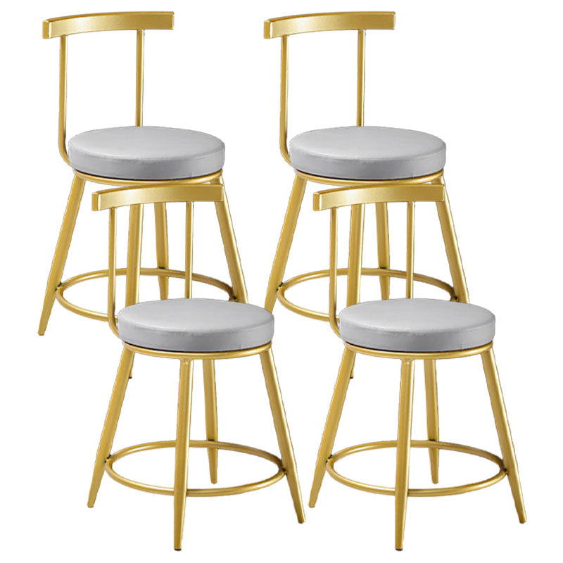Nordic Style Upholstered Fabric Stools Armless Round Barstools for Home Grey 4 Piece Set Short Stool(18"H) Clearhalo 'Bar Furniture' 'Bar Stools' 'bar_stools' 'furn' 'furn_bar_stools' 'Furniture' 'furniture_bar_stools' 'Kitchen & Dining Furniture' 4807512
