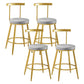 Nordic Style Upholstered Fabric Stools Armless Round Barstools for Home Grey 4 Piece Set Counter Stool(26"H) Clearhalo 'Bar Furniture' 'Bar Stools' 'bar_stools' 'furn' 'furn_bar_stools' 'Furniture' 'furniture_bar_stools' 'Kitchen & Dining Furniture' 4807516