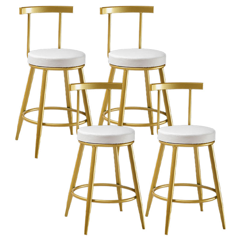 Nordic Style Upholstered Fabric Stools Armless Round Barstools for Home White 4 Piece Set Counter Stool(26"H) Clearhalo 'Bar Furniture' 'Bar Stools' 'bar_stools' 'furn' 'furn_bar_stools' 'Furniture' 'furniture_bar_stools' 'Kitchen & Dining Furniture' 4807517