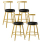 Nordic Style Upholstered Fabric Stools Armless Round Barstools for Home Black 4 Piece Set Counter Stool(26"H) Clearhalo 'Bar Furniture' 'Bar Stools' 'bar_stools' 'furn' 'furn_bar_stools' 'Furniture' 'furniture_bar_stools' 'Kitchen & Dining Furniture' 4807519