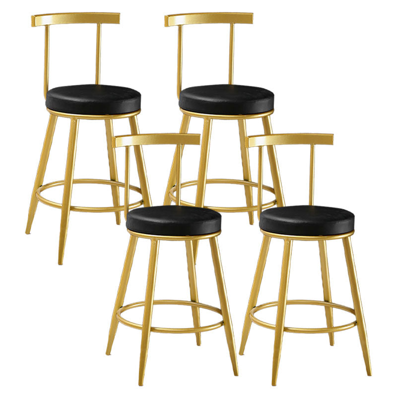 Nordic Style Upholstered Fabric Stools Armless Round Barstools for Home Black 4 Piece Set Counter Stool(26"H) Clearhalo 'Bar Furniture' 'Bar Stools' 'bar_stools' 'furn' 'furn_bar_stools' 'Furniture' 'furniture_bar_stools' 'Kitchen & Dining Furniture' 4807519