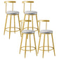 Nordic Style Upholstered Fabric Stools Armless Round Barstools for Home Grey 4 Piece Set Bar Stool(30"H) Clearhalo 'Bar Furniture' 'Bar Stools' 'bar_stools' 'furn' 'furn_bar_stools' 'Furniture' 'furniture_bar_stools' 'Kitchen & Dining Furniture' 4807520