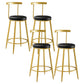 Nordic Style Upholstered Fabric Stools Armless Round Barstools for Home Black 4 Piece Set Bar Stool(30"H) Clearhalo 'Bar Furniture' 'Bar Stools' 'bar_stools' 'furn' 'furn_bar_stools' 'Furniture' 'furniture_bar_stools' 'Kitchen & Dining Furniture' 4807523