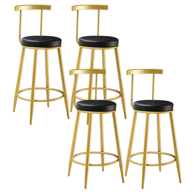 Nordic Style Upholstered Fabric Stools Armless Round Barstools for Home Black 4 Piece Set Bar Stool(30"H) Clearhalo 'Bar Furniture' 'Bar Stools' 'bar_stools' 'furn' 'furn_bar_stools' 'Furniture' 'furniture_bar_stools' 'Kitchen & Dining Furniture' 4807523