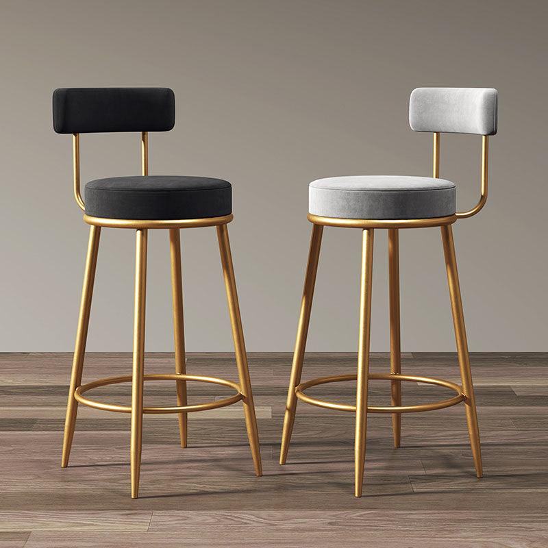 Nordic Style Upholstered Fabric Stools Armless Round Barstools for Home Use Clearhalo 'Bar Furniture' 'Bar Stools' 'bar_stools' 'furn' 'furn_bar_stools' 'Furniture' 'furniture_bar_stools' 'Kitchen & Dining Furniture' 4807555