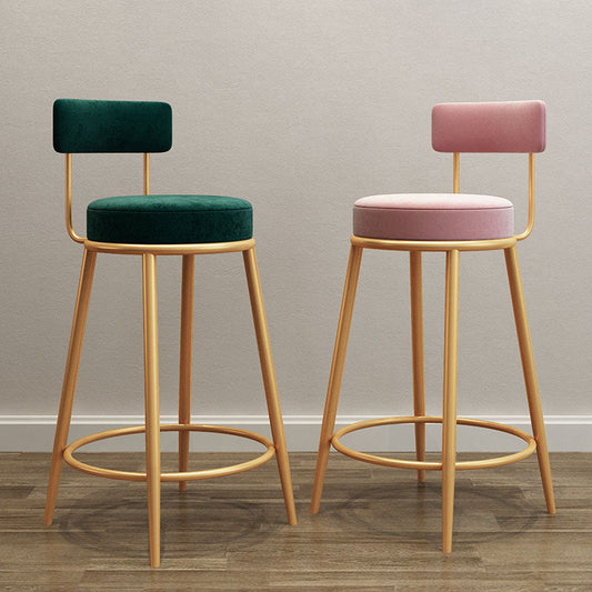 Nordic Style Upholstered Fabric Stools Armless Round Barstools for Home Use Clearhalo 'Bar Furniture' 'Bar Stools' 'bar_stools' 'furn' 'furn_bar_stools' 'Furniture' 'furniture_bar_stools' 'Kitchen & Dining Furniture' 4807558