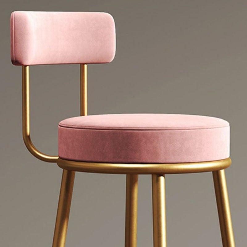 Nordic Style Upholstered Fabric Stools Armless Round Barstools for Home Use Clearhalo 'Bar Furniture' 'Bar Stools' 'bar_stools' 'furn' 'furn_bar_stools' 'Furniture' 'furniture_bar_stools' 'Kitchen & Dining Furniture' 4807567