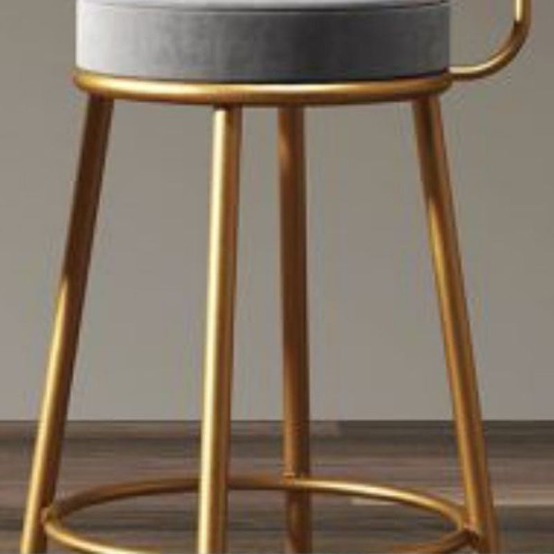 Nordic Style Upholstered Fabric Stools Armless Round Barstools for Home Use Clearhalo 'Bar Furniture' 'Bar Stools' 'bar_stools' 'furn' 'furn_bar_stools' 'Furniture' 'furniture_bar_stools' 'Kitchen & Dining Furniture' 4807570