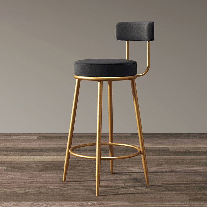 Nordic Style Upholstered Fabric Stools Armless Round Barstools for Home Use Clearhalo 'Bar Furniture' 'Bar Stools' 'bar_stools' 'furn' 'furn_bar_stools' 'Furniture' 'furniture_bar_stools' 'Kitchen & Dining Furniture' 4807573