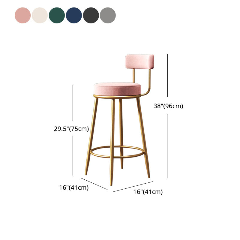 Nordic Style Upholstered Fabric Stools Armless Round Barstools for Home Use Clearhalo 'Bar Furniture' 'Bar Stools' 'bar_stools' 'furn' 'furn_bar_stools' 'Furniture' 'furniture_bar_stools' 'Kitchen & Dining Furniture' 4807577