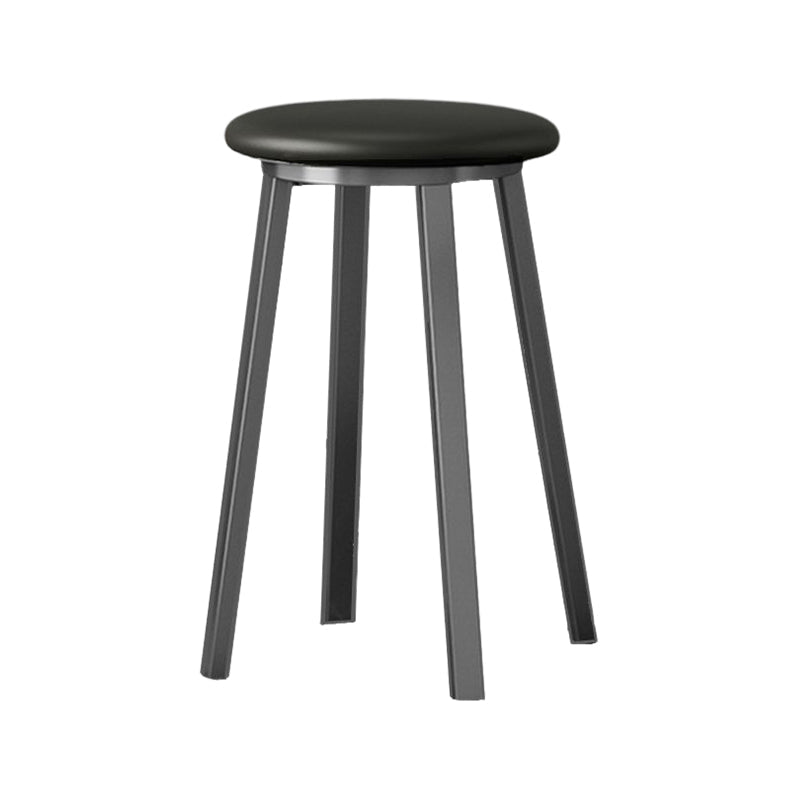 Modern Design Backless Swivel Barstools for Home Armless Stools with Metal Base Black 1 Piece Clearhalo 'Bar Furniture' 'Bar Stools' 'bar_stools' 'furn' 'furn_bar_stools' 'Furniture' 'furniture_bar_stools' 'Kitchen & Dining Furniture' 4807579