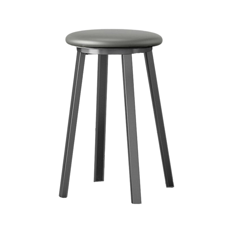 Modern Design Backless Swivel Barstools for Home Armless Stools with Metal Base Grey 1 Piece Clearhalo 'Bar Furniture' 'Bar Stools' 'bar_stools' 'furn' 'furn_bar_stools' 'Furniture' 'furniture_bar_stools' 'Kitchen & Dining Furniture' 4807582