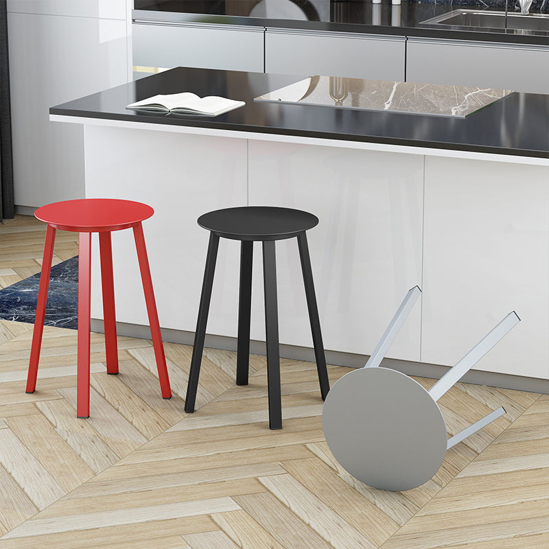Modern Design Backless Swivel Barstools for Home Armless Stools with Metal Base Clearhalo 'Bar Furniture' 'Bar Stools' 'bar_stools' 'furn' 'furn_bar_stools' 'Furniture' 'furniture_bar_stools' 'Kitchen & Dining Furniture' 4807584