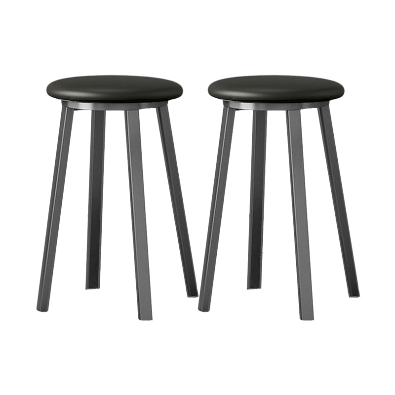 Modern Design Backless Swivel Barstools for Home Armless Stools with Metal Base Black 2 Piece Set Clearhalo 'Bar Furniture' 'Bar Stools' 'bar_stools' 'furn' 'furn_bar_stools' 'Furniture' 'furniture_bar_stools' 'Kitchen & Dining Furniture' 4807591