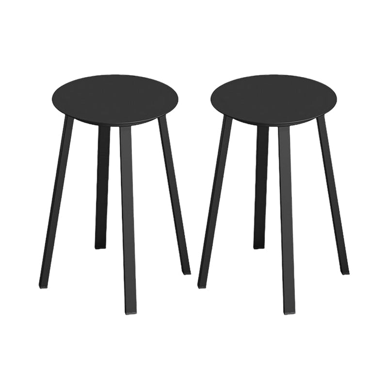 Modern Design Backless Swivel Barstools for Home Armless Stools with Metal Base Matte Black 2 Piece Set Clearhalo 'Bar Furniture' 'Bar Stools' 'bar_stools' 'furn' 'furn_bar_stools' 'Furniture' 'furniture_bar_stools' 'Kitchen & Dining Furniture' 4807593