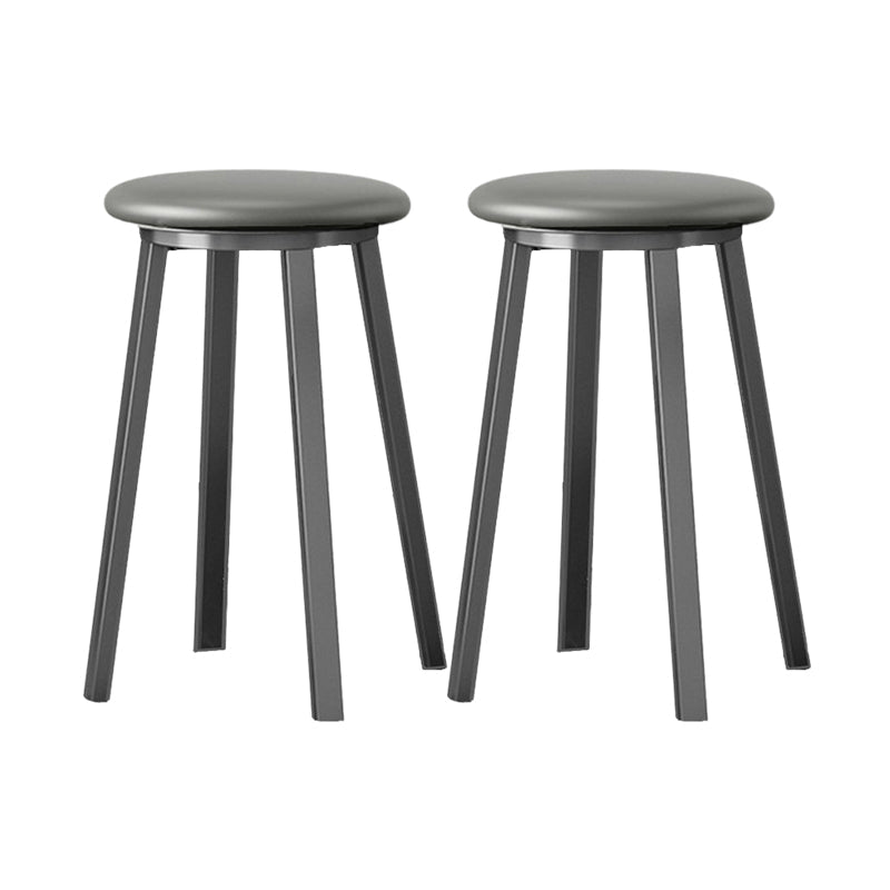 Modern Design Backless Swivel Barstools for Home Armless Stools with Metal Base Grey 2 Piece Set Clearhalo 'Bar Furniture' 'Bar Stools' 'bar_stools' 'furn' 'furn_bar_stools' 'Furniture' 'furniture_bar_stools' 'Kitchen & Dining Furniture' 4807594