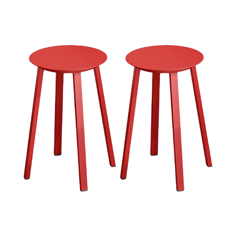 Modern Design Backless Swivel Barstools for Home Armless Stools with Metal Base Red 2 Piece Set Clearhalo 'Bar Furniture' 'Bar Stools' 'bar_stools' 'furn' 'furn_bar_stools' 'Furniture' 'furniture_bar_stools' 'Kitchen & Dining Furniture' 4807597