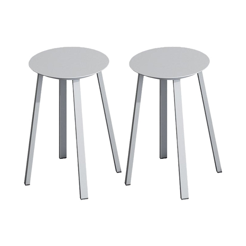 Modern Design Backless Swivel Barstools for Home Armless Stools with Metal Base Silver Gray 2 Piece Set Clearhalo 'Bar Furniture' 'Bar Stools' 'bar_stools' 'furn' 'furn_bar_stools' 'Furniture' 'furniture_bar_stools' 'Kitchen & Dining Furniture' 4807599