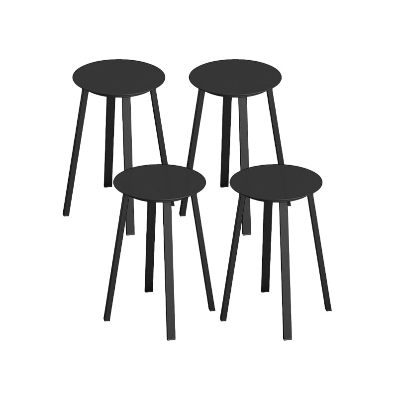 Modern Design Backless Swivel Barstools for Home Armless Stools with Metal Base Matte Black 4 Piece Set Clearhalo 'Bar Furniture' 'Bar Stools' 'bar_stools' 'furn' 'furn_bar_stools' 'Furniture' 'furniture_bar_stools' 'Kitchen & Dining Furniture' 4807601