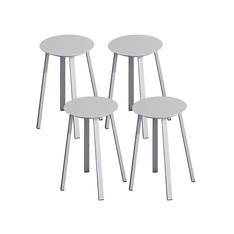 Modern Design Backless Swivel Barstools for Home Armless Stools with Metal Base Silver Gray 4 Piece Set Clearhalo 'Bar Furniture' 'Bar Stools' 'bar_stools' 'furn' 'furn_bar_stools' 'Furniture' 'furniture_bar_stools' 'Kitchen & Dining Furniture' 4807605