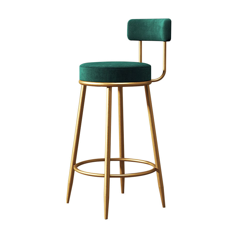 Nordic Design Low Back Armless Stools with Cushion Upholstered Counter Height Stool Blackish Green 1 Piece Clearhalo 'Bar Furniture' 'Bar Stools' 'bar_stools' 'furn' 'furn_bar_stools' 'Furniture' 'furniture_bar_stools' 'Kitchen & Dining Furniture' 4807613