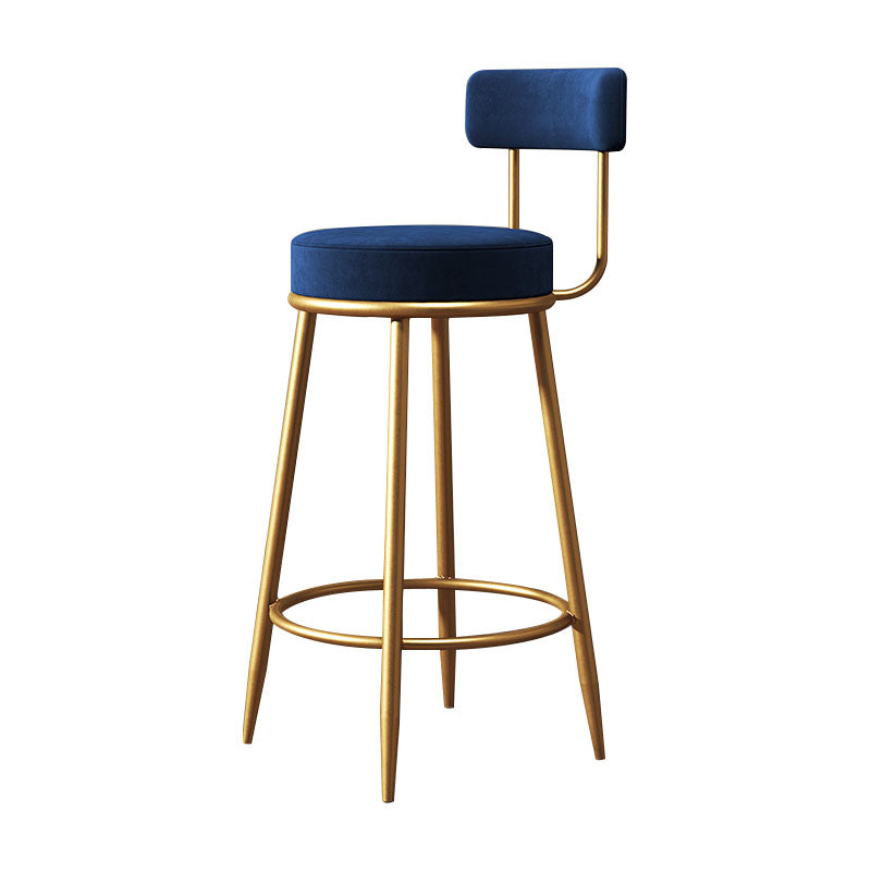 Nordic Design Low Back Armless Stools with Cushion Upholstered Counter Height Stool Blue 1 Piece Clearhalo 'Bar Furniture' 'Bar Stools' 'bar_stools' 'furn' 'furn_bar_stools' 'Furniture' 'furniture_bar_stools' 'Kitchen & Dining Furniture' 4807615