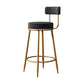Nordic Design Low Back Armless Stools with Cushion Upholstered Counter Height Stool Black 1 Piece Clearhalo 'Bar Furniture' 'Bar Stools' 'bar_stools' 'furn' 'furn_bar_stools' 'Furniture' 'furniture_bar_stools' 'Kitchen & Dining Furniture' 4807617